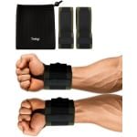 Trebin Wrist Wraps Krachttraining - Geschikt voor Fitness & CrossFit - Dames & Heren - Polsbanden - Polsbrace - Zwart & Groen - One Size - 2 Stuks