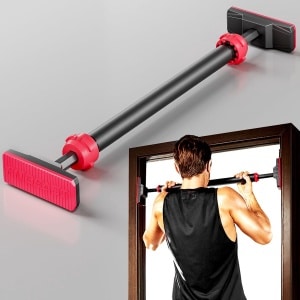 Trekstang voor deuropening krachttraining pullup bar zonder schroeven kin-up bar met verstelbare breedte vergrendelingsmechanisme deuropening pull-up bar Max belasting 600 pond voor thuis gym bovenlichaam training