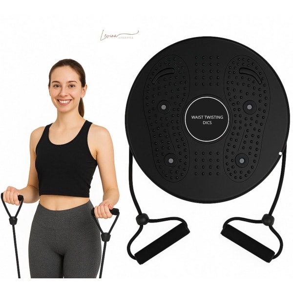 Twister Disc - Twistfit Draaischijf - Balansbord - Twister Fitness - Balanstrainer Workout - Cardio Twister Disc Core Waist - Balance Board - Twister Fitpro - Buikspiertrainer Twistcore - Twist Core Trainer - Fitness Accessoires- Zwart