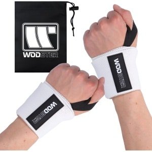 WODster Wrist Wraps - Fitness + Crossfit + Krachttraining Polsbandjes - Wrist Straps - Polsbrace - Heren & Dames - Wit