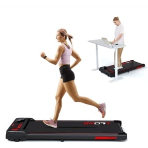 Y-RAIN Elektrische Loopband, 2-IN-1 Walking Pad voor thuis en op kantoor, Wandelband, 2,25PK Motor, 1-6km/u Snelheidsbereik, met Afstandsbediening, LED-Display.