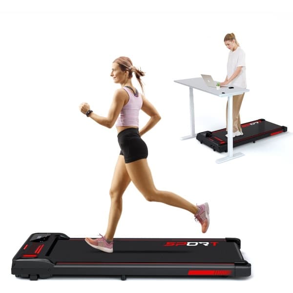 Y-RAIN Elektrische Loopband, 2-IN-1 Walking Pad voor thuis en op kantoor, Wandelband, 2,25PK Motor, 1-6km/u Snelheidsbereik, met Afstandsbediening, LED-Display.