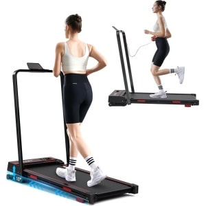 Y-RAIN Loopband, Walking Pad, 2 in 1, opvouwbare loopband voor thuis & kantoor, 1-12 km/u, afstandsbediening & LED-display, lichtgewicht, stil, met helling, veiligheidssleutel, ipad/mobiele telefoon houder, Zwart
