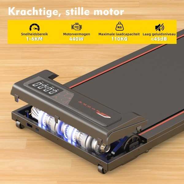 Y-RAIN Loopband XZ3, Walking Pad, 3 in 1, 110 kg maximale draagvermogen, 440 W motor, 1-6km/u snelheidsbereik, afstandsbediening, LED display, geschikt voor thuisgebruik.