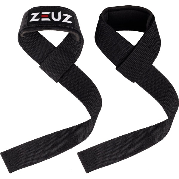 ZEUZ 2 Stuks Lifting & Weightlifting Straps voor Fitness & CrossFit Krachttraining - Sport Wraps - Gewichichtheffen, Deadlift & Snatch - Zwart