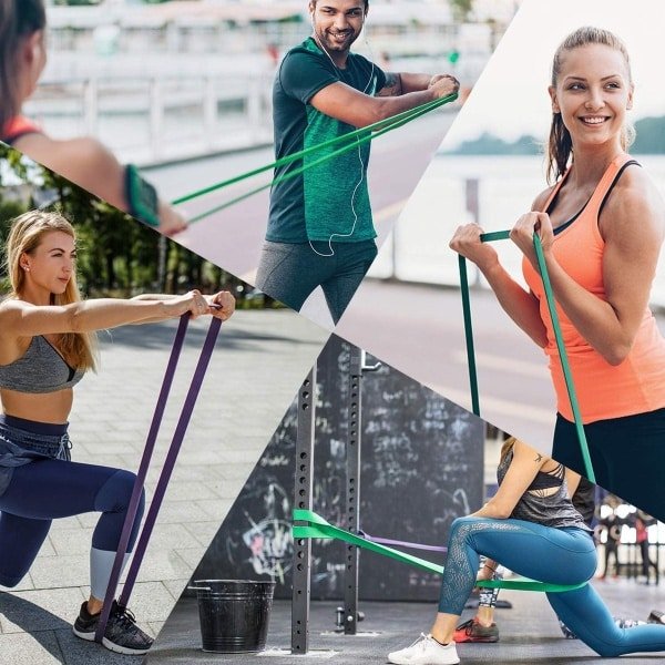 weerstandsbanden - duurzame geurloze fitnessbanden - voor krachttraining & mobiliteit - homegym & sportschool - trekondersteuning - uniseks - multicolor-Set van 5