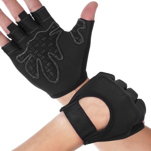 Ademende trainingshandschoenen van microvezelweefsel met antislip siliconen handpalmbescherming - voor gewichtheffen, crossfit en hangen