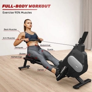 CS®- Roeimachine- Roeiapparaat- Roeimachine inklapbaar- - Magnetische Roeitrainer Fitness- 16 Weerstandniveaus- LCD Monitor-