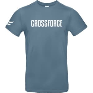 CrossForce Sport T-Shirt Unisex - CrossFit & Fitness - Sportkleding Unisex - Fitnesskleding - Gymkleding - Sportwear - Blauw & Wit - MAAT XL