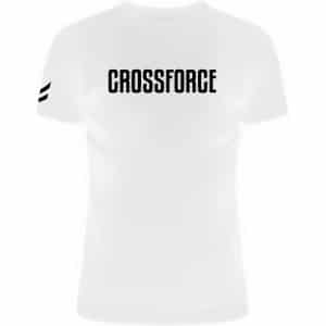 CrossForce Sport T-Shirt Unisex - CrossFit & Fitness - Sportkleding Unisex - Fitnesskleding - Gymkleding - Sportwear - Wit & Zwart - MAAT XL