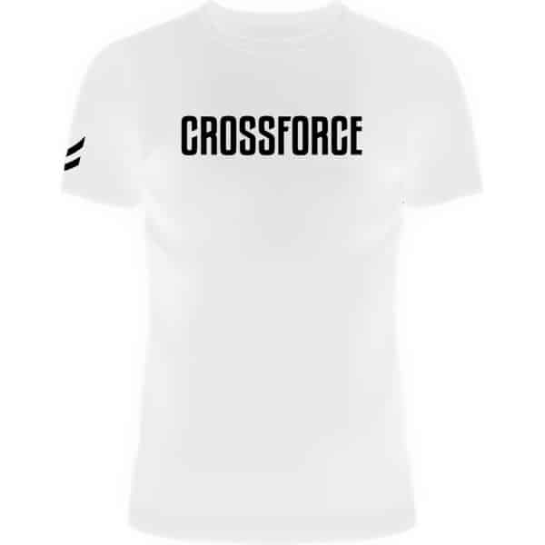 CrossForce Sport T-Shirt Unisex - CrossFit & Fitness - Sportkleding Unisex - Fitnesskleding - Gymkleding - Sportwear - Wit & Zwart - MAAT XL