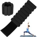 Daity 2-pack - Siliconen armband voor krachttraining, draagbare arm- en beengewichten voor mannen en vrouwen, verstelbare pols- en enkelgewichten voor wandelen, yoga, zwemmen, fitness, 2 lbs(Zwart)