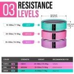 Elastische banden voor spiertraining, 3 stuks, antislip, van stof, 3 weerstandsniveaus voor crossfit, yoga, galvaniseren en andere sporten en opbergtas