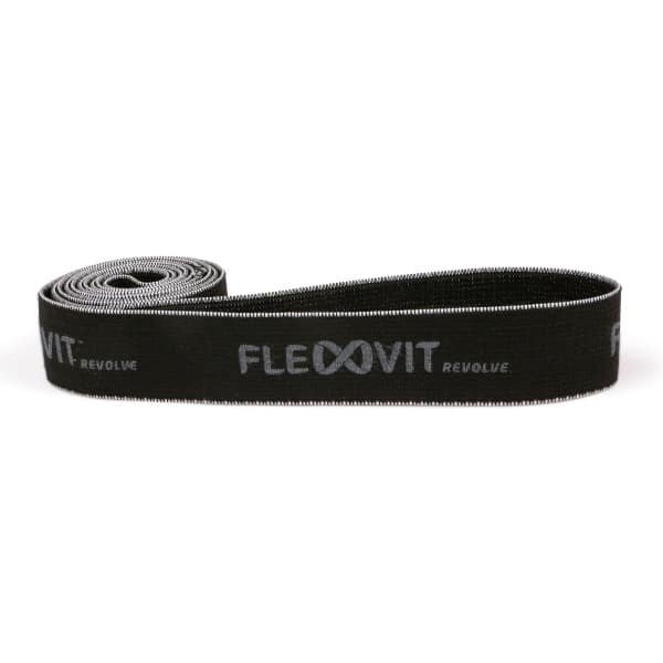 FLEXVIT Revolve Band Zwart heel Zwaar | Elastische Weerstandsband voor Krachttraining, Flexibiliteit & Revalidatie - Verstelbare Weerstand, Wasbaar, Geschikt voor Fysiotherapie