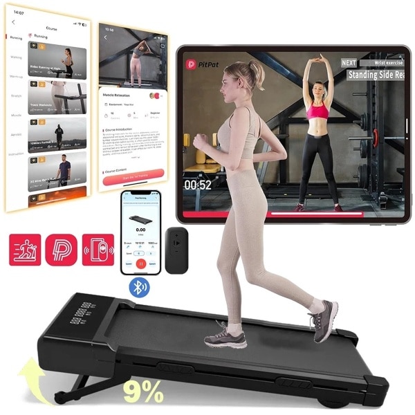 FluxRun Loopband Met 8% Hellingfunctie - Inklapbaar - 1-6km/u - Incl. afstandsbediening en Tablethouder - Wandelband - Walking Pad - Opvouwbare Loopband - Walkingpad - Treadmill - Loopband Elektrisch
