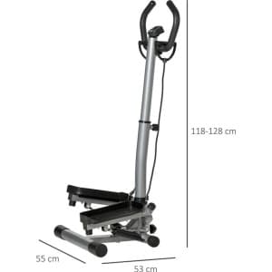 Gran VidaÂ® - Fitness Stepper - Compact Design - Multifunctioneel - Voor Krachtige Cardio- en Spiertraining - Geschikt voor Thuisgebruik - Zilver