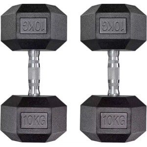 Halterset Valora - Gewichten - Halters - Voor Krachttraining & Thuisfitness - Compacte Stalen Dumbbells van 10 kg - Set van 2