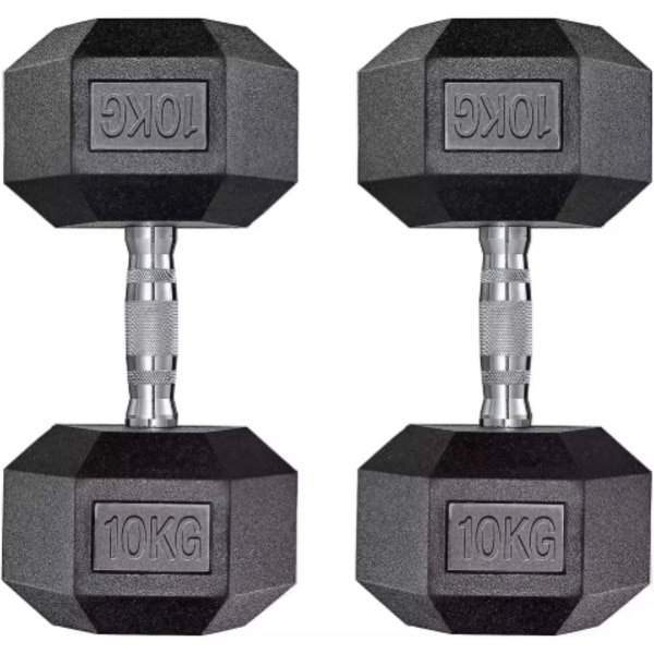 Halterset Valora - Gewichten - Halters - Voor Krachttraining & Thuisfitness - Compacte Stalen Dumbbells van 10 kg - Set van 2