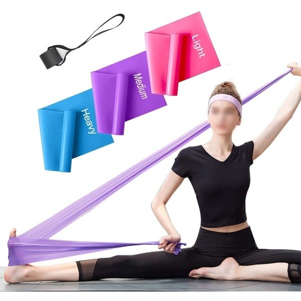 Ibenzoa® Complete Set van 3 Weerstandsbanden voor Yoga, Pilates en Krachttraining met Variabele Weerstandsniveaus