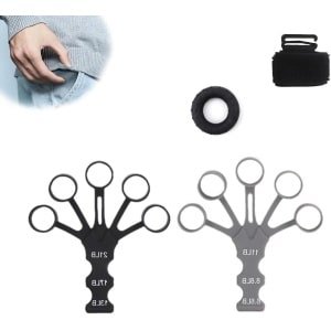 JGS Premium - Grip Trainer 2 stuks voor onderarm training zwart grijs - polsspanner voor krachttraining met siliconen materiaal - hand grip corrector