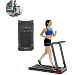 Loopband- Inklapbaar - 1-12km/u - Wandelband - Walking Pad - Opvouwbare Loopband - Walkingpad - Treadmill - Loopband Elektrisch - Rood + Zwart