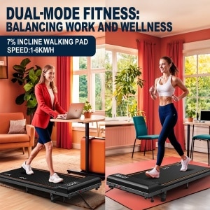 Loopband - Loopband Met Bureau - Wandelband - Thuisfitness - Compact Ontwerp - Instelbare Helling Tot 7% - Laag Geluidsniveau