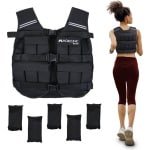 Mobiclinic Iron10 - Verstelbaar Gewichtsvest 10kg - Gewichtsvesten - Weight vest - Gewichten - Krachttraining & Crossfit Trainingsvest - Ademend - Gewatteerd - Aanpasbaar - Zwart