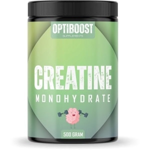 OptiBoost - Creatine monohydraat - 500g - 100% zuiver verpakt in zwarte pot of zwarte hersluitbare stazak - 200 mesh