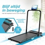 Opvouwbare Loopband - Stille Inklapbare Loopband voor Thuis Kantoor Bureau - Wandelband - LED Display - Afstandsbediening -12 Standen met Helling - Fitness - Zwart