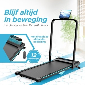 Opvouwbare Loopband - Stille Inklapbare Loopband voor Thuis Kantoor Bureau - Wandelband - LED Display - Afstandsbediening -12 Standen met Helling - Fitness - Zwart