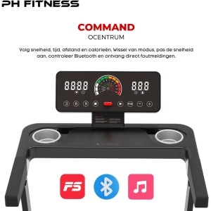 PH Fitness Loopband TH-900 - Opvouwbare Treadmill voor Thuis - Wandelband 1.5PK Motor - 12 km/u - Bluetooth App - 130KG - Hyrox - Veiligheidssleutel - 12 Programma's
