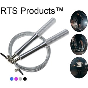 RTS products® - Professioneel sport springtouw - BULKDEAL - 210 gram & verstelbaar - BRIEVENBUSPAKKETJE - jumprope - ZILVER - speedrope - krachttraining - cardio - fit - fitness