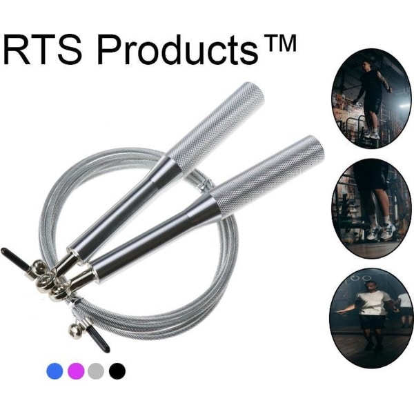 RTS products® - Professioneel sport springtouw - BULKDEAL - 210 gram & verstelbaar - BRIEVENBUSPAKKETJE - jumprope - ZILVER - speedrope - krachttraining - cardio - fit - fitness