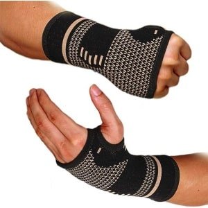 Retadou - Set van 2 polsbandages, polspalk, koper, polsbeschermers, polssteun, sportbandages voor sport, fitness, krachttraining, bodybuilding - L: Palmomtrek 20 cm en polsomvang 19 cm