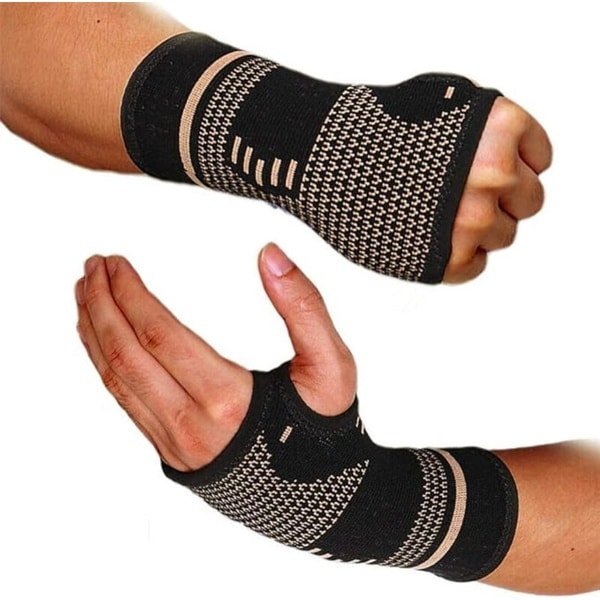 Retadou - Set van 2 polsbandages, polspalk, koper, polsbeschermers, polssteun, sportbandages voor sport, fitness, krachttraining, bodybuilding - M: Palmomtrek 18 cm, polsomvang 17 cm