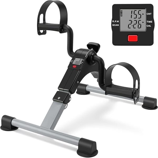 Stoelfiets met LCD Display - Opvouwbare Bureaufiets & Deskbike - Instelbare Weerstand - Hometrainer & Mobiliteitstrainer voor Thuis of Kantoor - Compact Fitnessapparaat voor Conditie, Revalidatie & Beweging