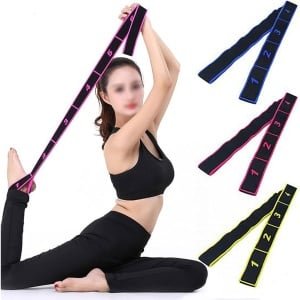 Tovbmup 3-rings fitnessband - krachttraining stretchband - 8-rings yogaband - wasbaar - zeer elastische gymnastiekband - roze, geel, blauw