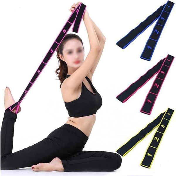 Tovbmup 3-rings fitnessband - krachttraining stretchband - 8-rings yogaband - wasbaar - zeer elastische gymnastiekband - roze, geel, blauw