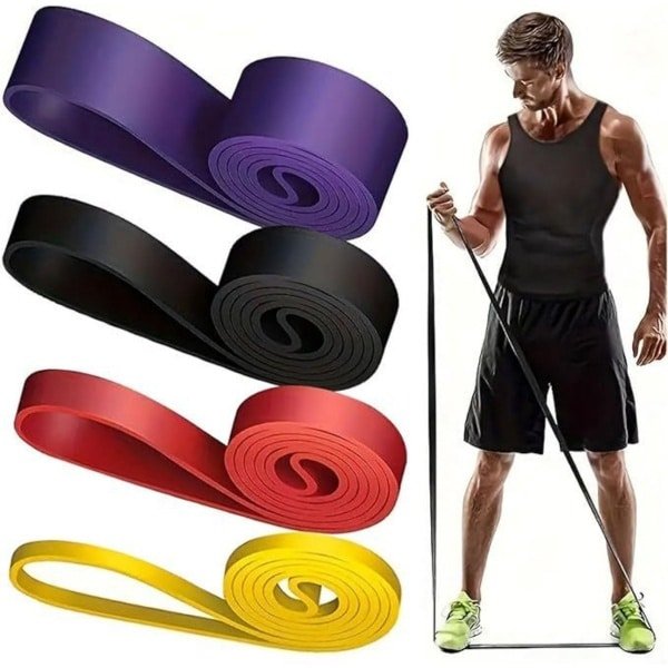 Tovbmup Weerstandsbandenset - Weerstandsbanden - Fitnessbanden met meerdere weerstandsniveaus - Trainingsbanden - Geschikt voor krachttraining, pull-ups en meer - 4 stuks