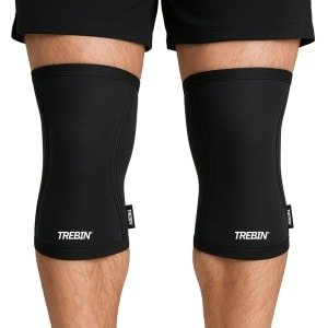 Trebin Kniebraces voor Fitness, CrossFit & Krachttraining - Kniebanden - 7mm - Neopreen - Anti-slip - 2 stuks - Zwart - Maat L