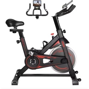 Varnox Hometrainer - Spinningfiets - Spinning fiets - Tot 10 KG weerstand - LCD scherm - Verrijdbaar - Verstelbare hoogte - Zwart