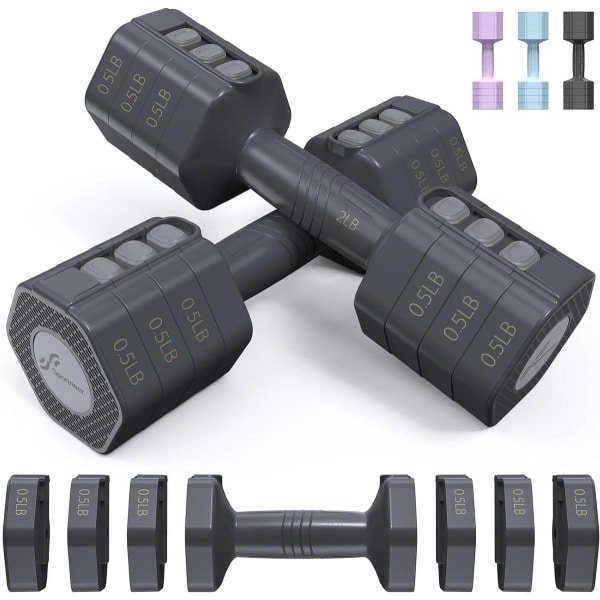 Verstelbare Korte Halters Set van 2 tot 45 kg - Krachttraining Dumbbells met Gewichten dumbbell set