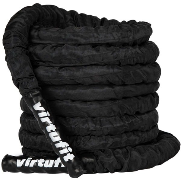 VirtuFit Battle Rope - Fitness Rope Pro - Zwart - 9 m - Ø 40mm - Incl. Beschermhoes - Binnen & Buiten Gebruik - Voor Crossfit, Krachttraining & Conditietraining - Battle Rope 9 meter - Fitness Touw - Battle Ropes