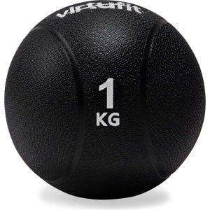 VirtuFit Medicijnbal - Medicine Ball - Rubber - 1kg - Zwart - Gewichtsbal - Krachtbal - Trainingsbal - Wall Ball - Medicijn Bal - Krachttraining - Functionele Training