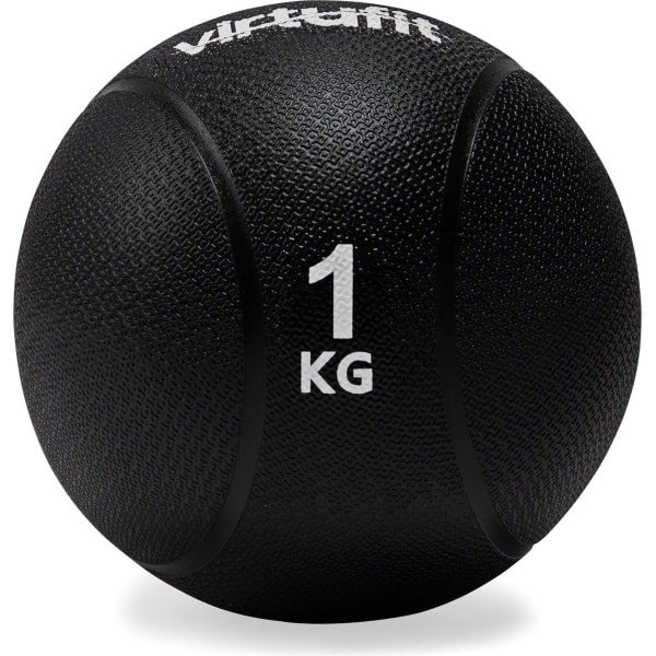 VirtuFit Medicijnbal - Medicine Ball - Rubber - 1kg - Zwart - Gewichtsbal - Krachtbal - Trainingsbal - Wall Ball - Medicijn Bal - Krachttraining - Functionele Training