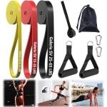 Weerstandsbanden fitnessbandenset, 3-delige weerstandsband in verschillende treksterktes, optrekband, weerstandsbanden, handvatten, voetriemen, deurankers, fitnessbanden voor krachttraining