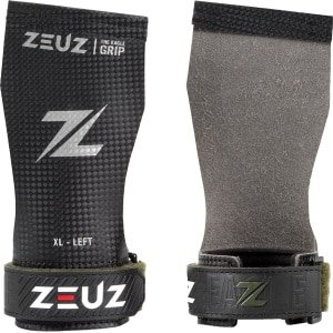 ZEUZ Fingerless Grips voor Fitness, CrossFit, Turnen & Gymnastics - Sport Handschoenen - Zwart - Eagle Carbon - Maat XL