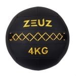 ZEUZ Premium Wall Ball 4kg - Geschikt voor CrossFit & Fitness - PU Foam Vulling & Vinyl - 35 CM Diamter - Geel