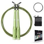 ZEUZ Professioneel Springtouw voor CrossFit & Fitness - Verstelbaar - Speed Rope - Volwassenen - SR-2 - Leger Groen