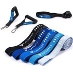 fitnessbanden set van 5 + deuranker en 2 handgrepen | weerstandsbanden | theraband | fitnessbanden | weerstandsbanden set | fitnessbanden voor spieropbouw, krachttraining,